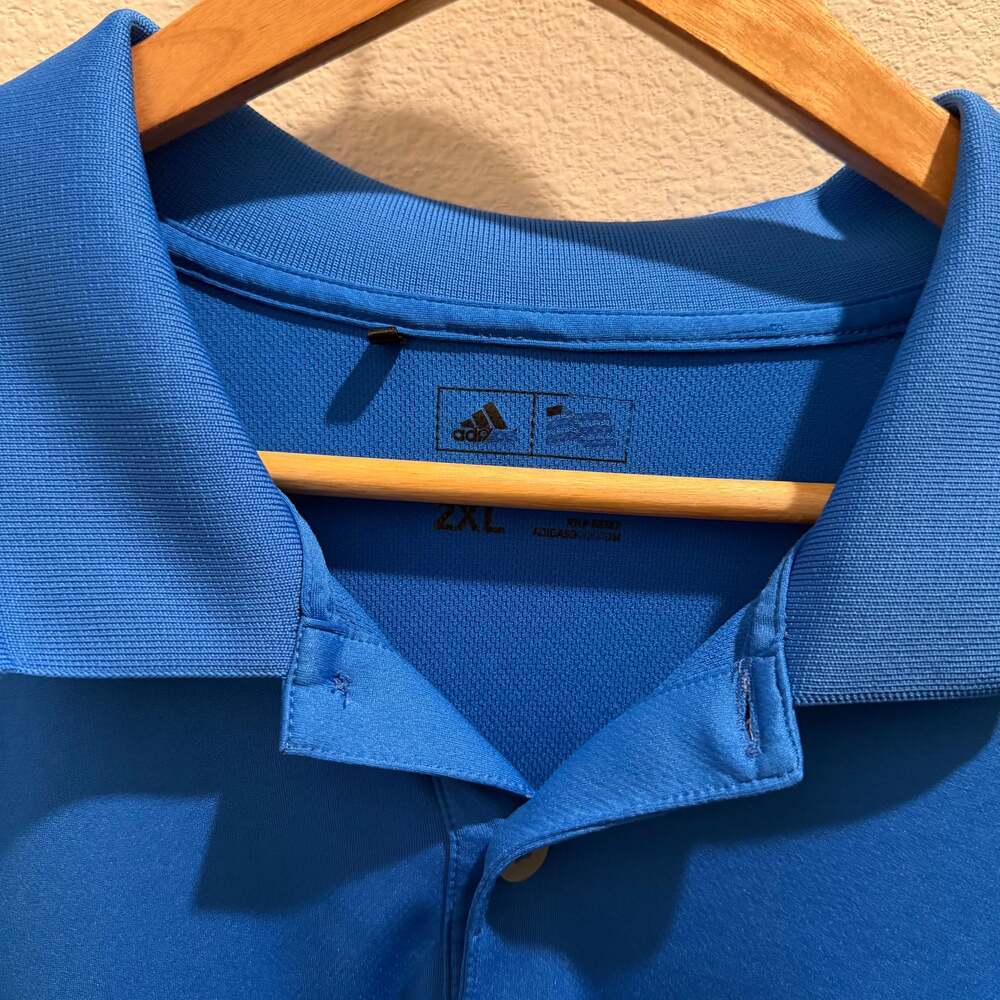 Adidas Golf Climalite Performance Polo Shirt Royal Blue Men's Size 2XL - Picture 2 of 4